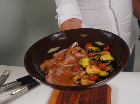 arrosto di vitello con contorno tricolore